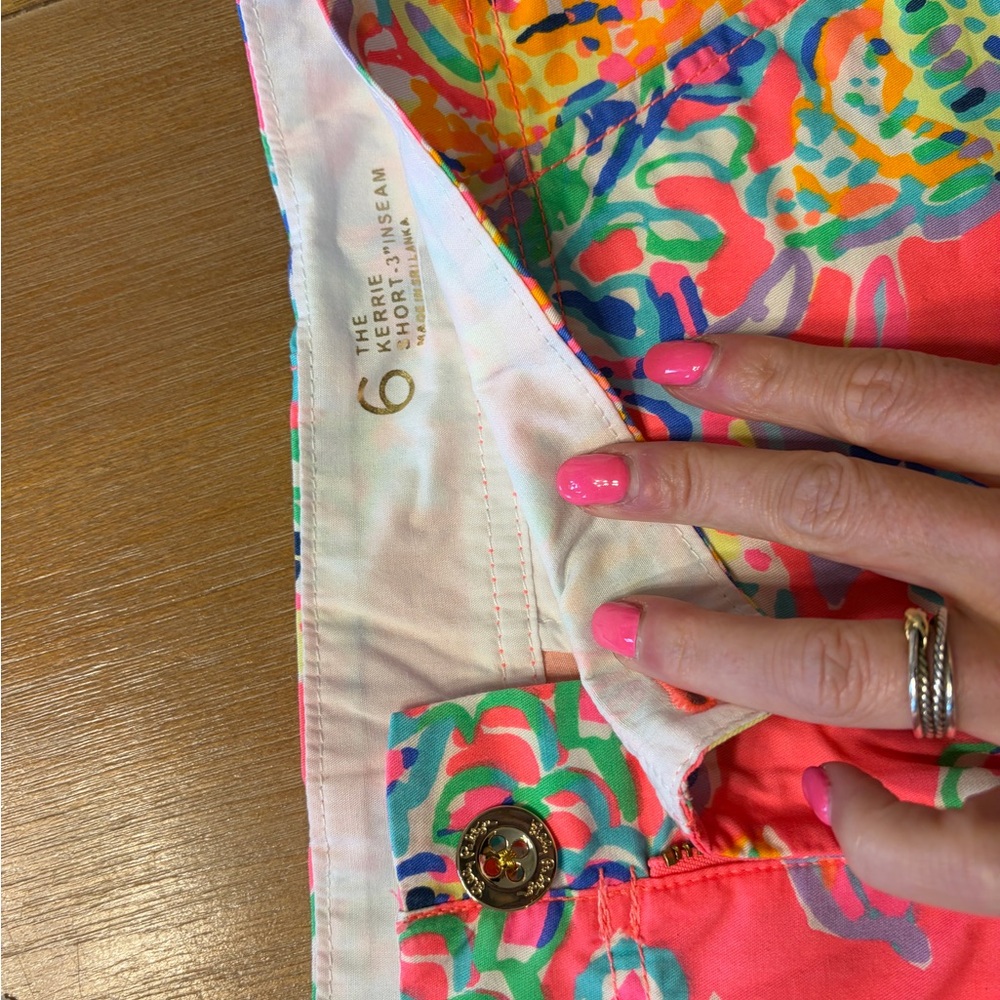 Lilly Pulitzer Multicolor Floral Shorts with Coral Accents